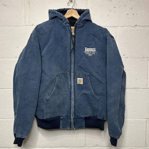 Vintage Carhartt Hooded Active Jacket “Navy” J03 NVY - Picture 1 of 9